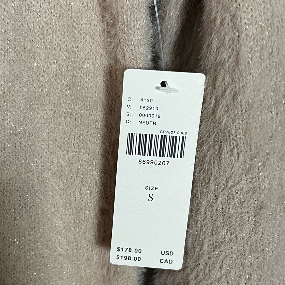 NWT Anthropologie The Thea Twofer Eyelash Sweater Dress Neutral Beige - Picture 6 of 8